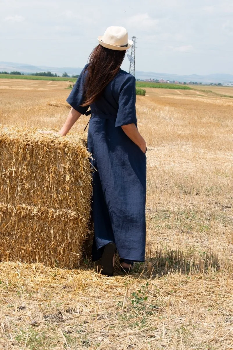 VERONA Linen Wrap Dress