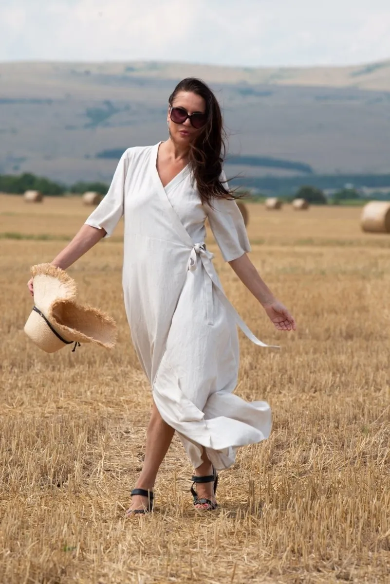 VERONA Linen Wrap Dress