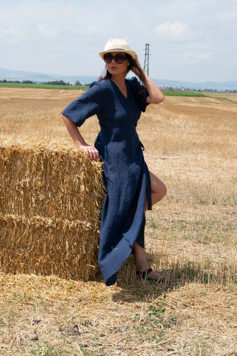 VERONA Linen Wrap Dress