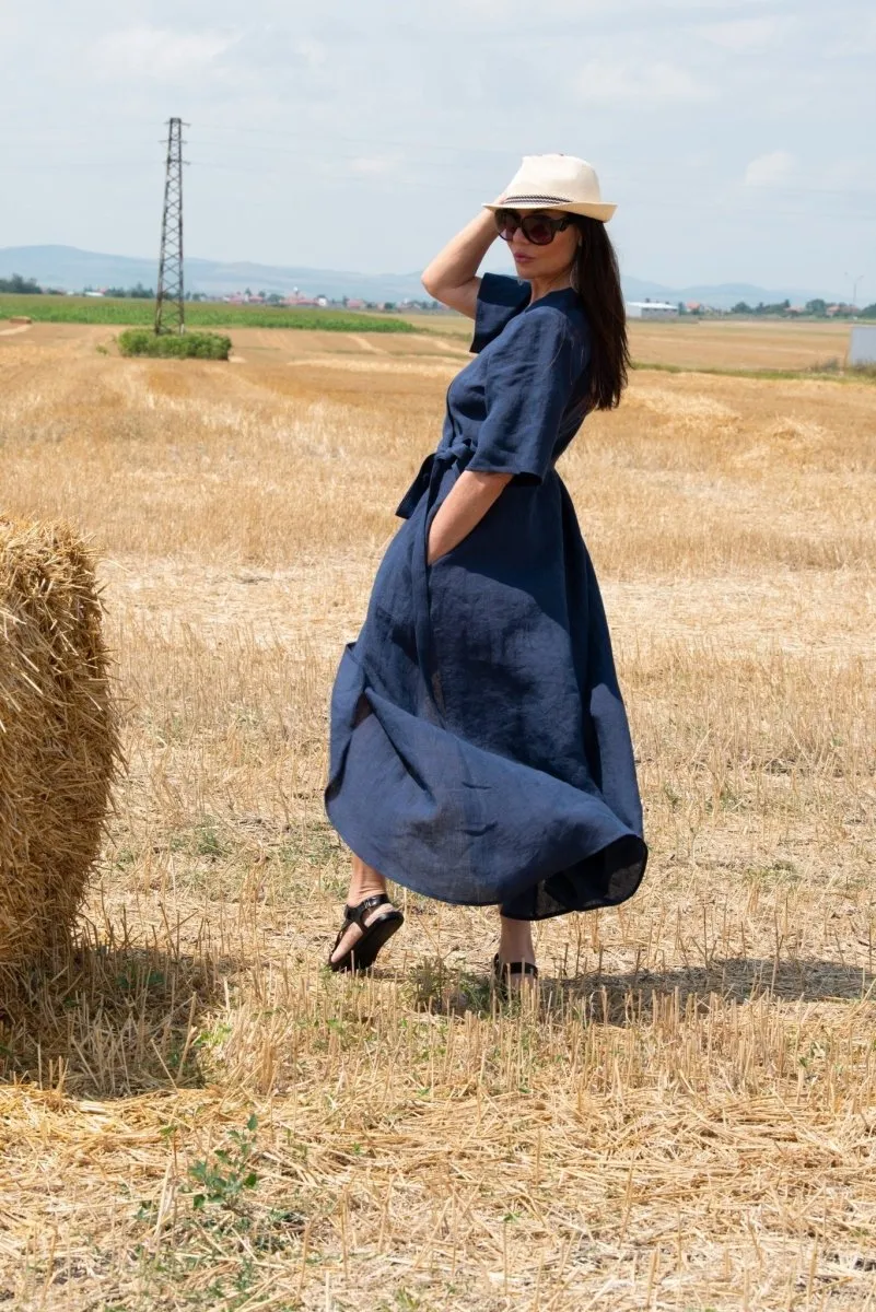 VERONA Linen Wrap Dress