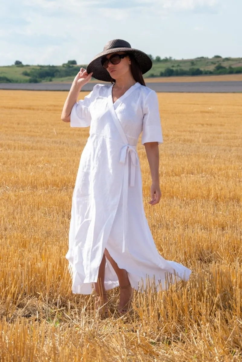 VERONA Linen Wrap Dress