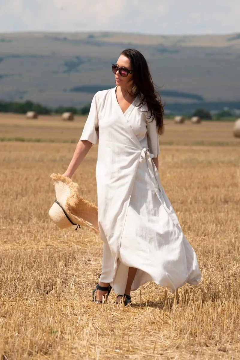 VERONA Linen Wrap Dress