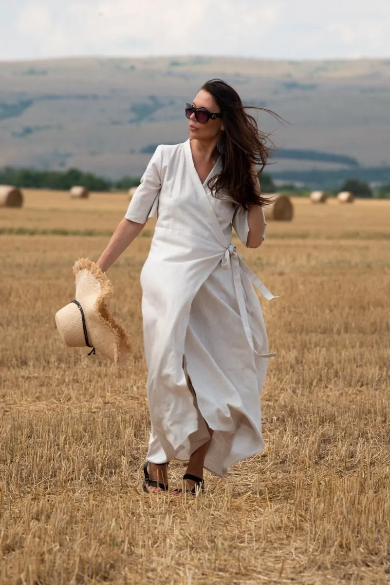 VERONA Linen Wrap Dress