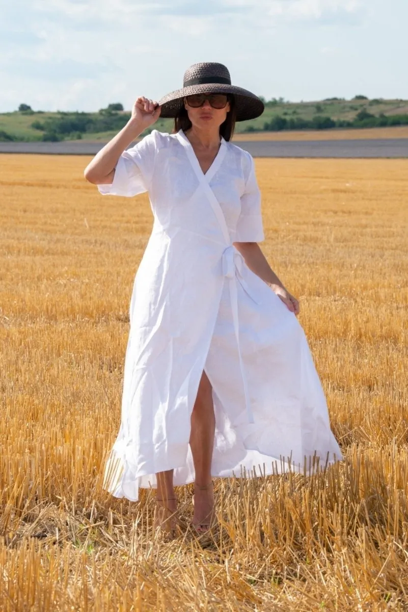 VERONA Linen Wrap Dress