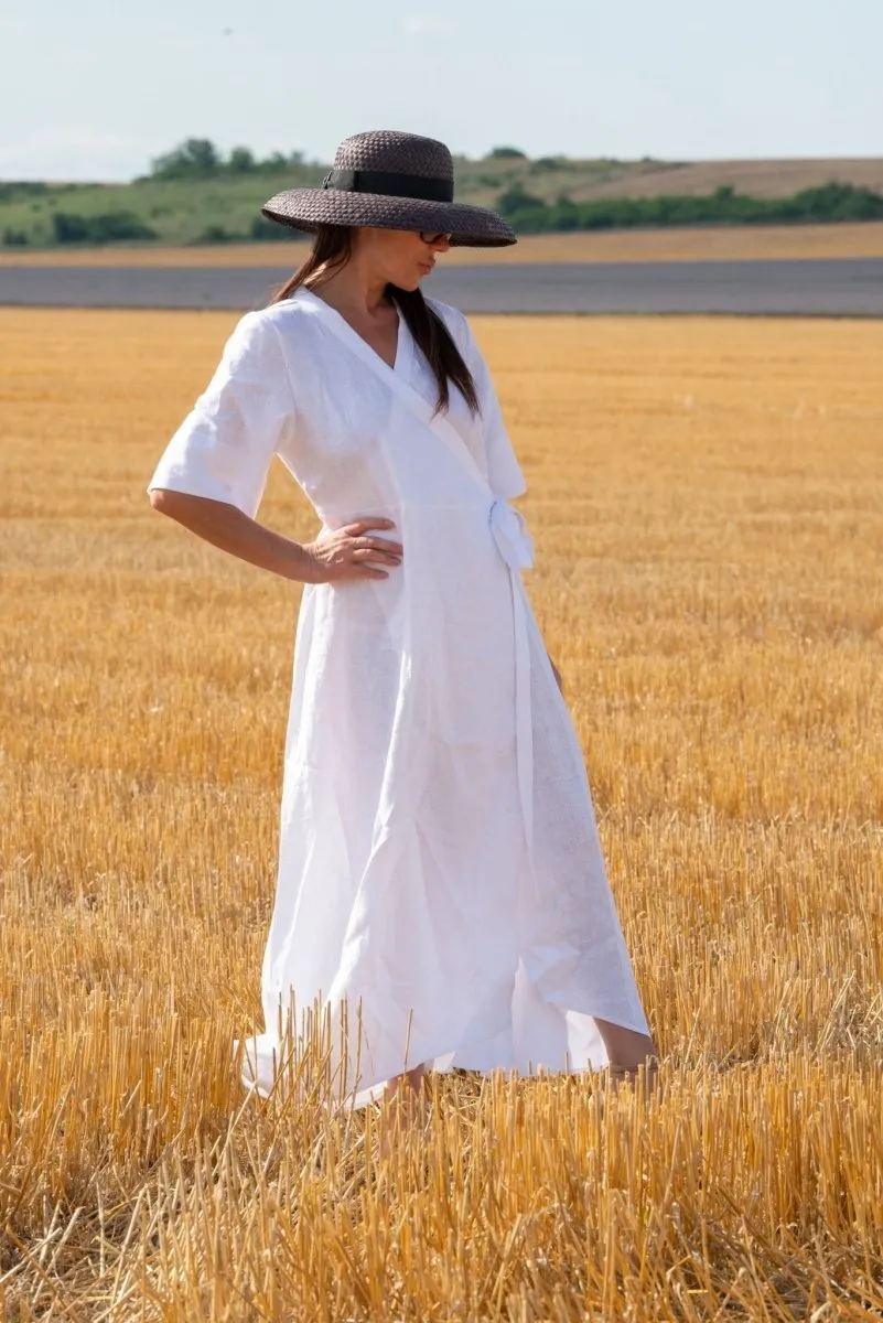 VERONA Linen Wrap Dress