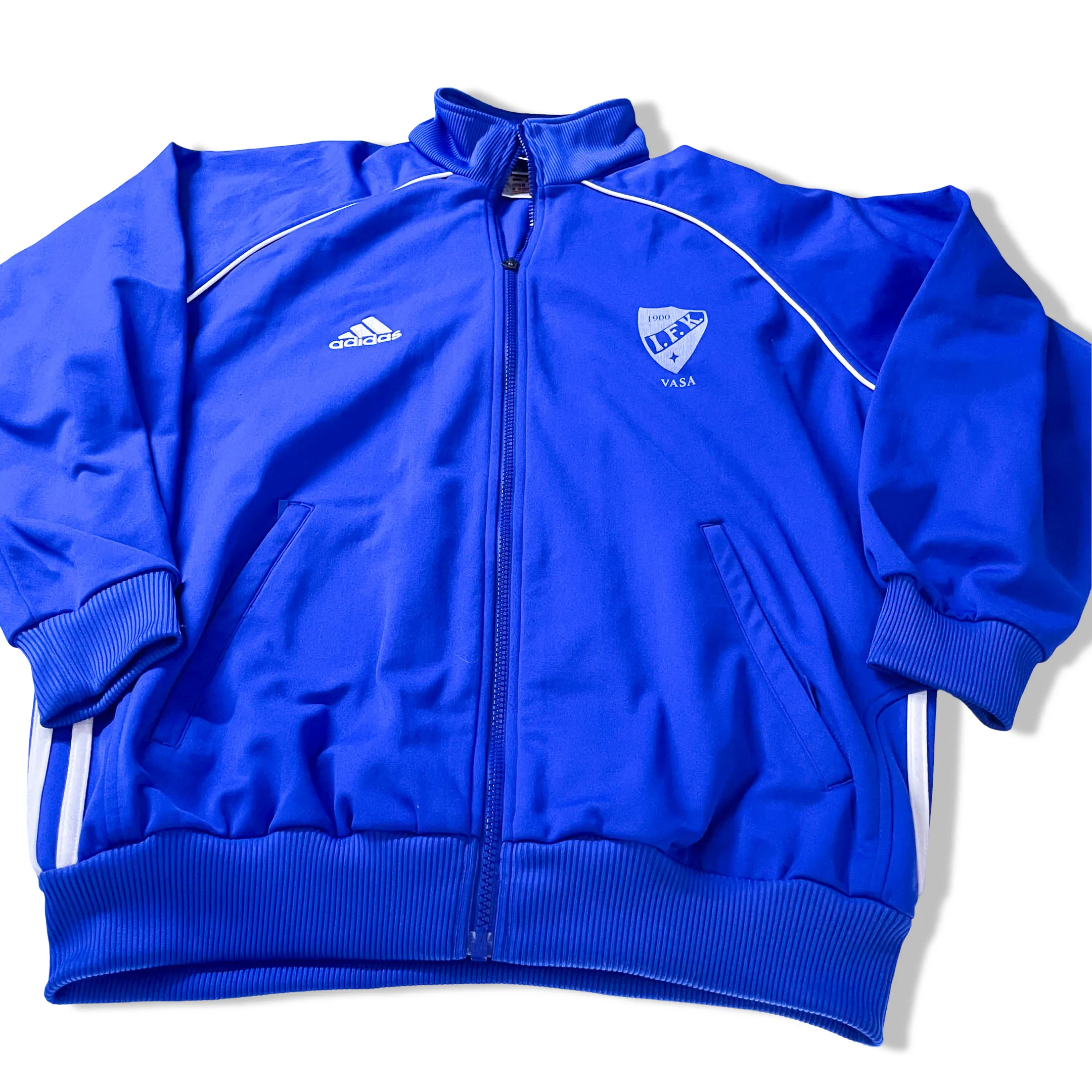 Vintage Adidas blue full zip track top in M|L31 W 25| SKU 3863