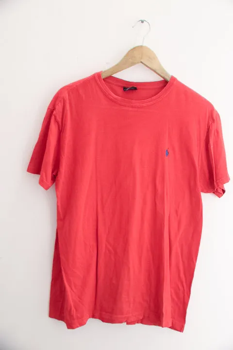 Vintage red ralph lauren plain mens small tees