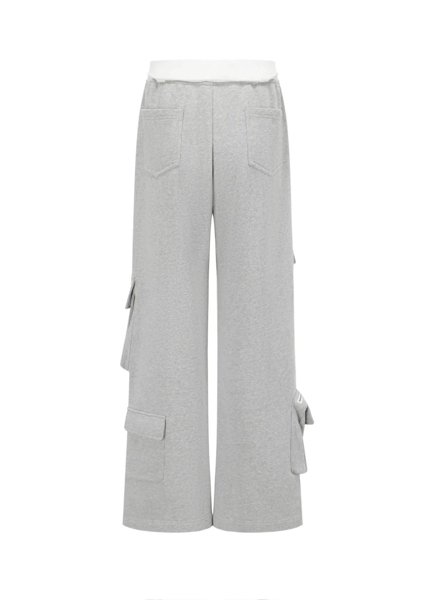 Wide-Leg Cargo Trousers in Grey