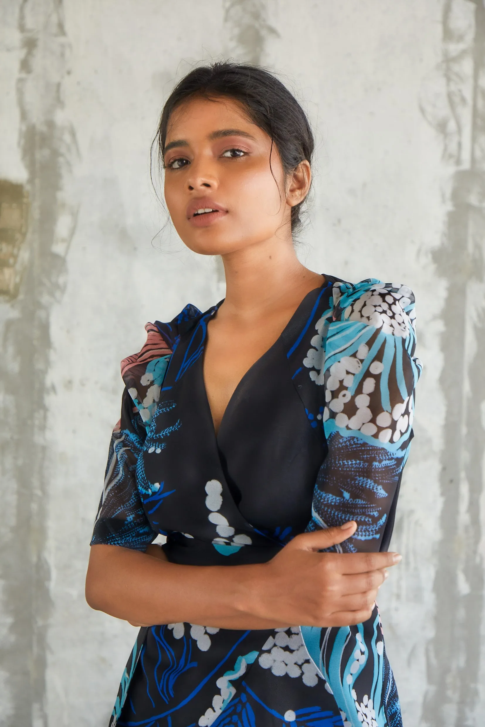 Windowleaf Wrap Dress