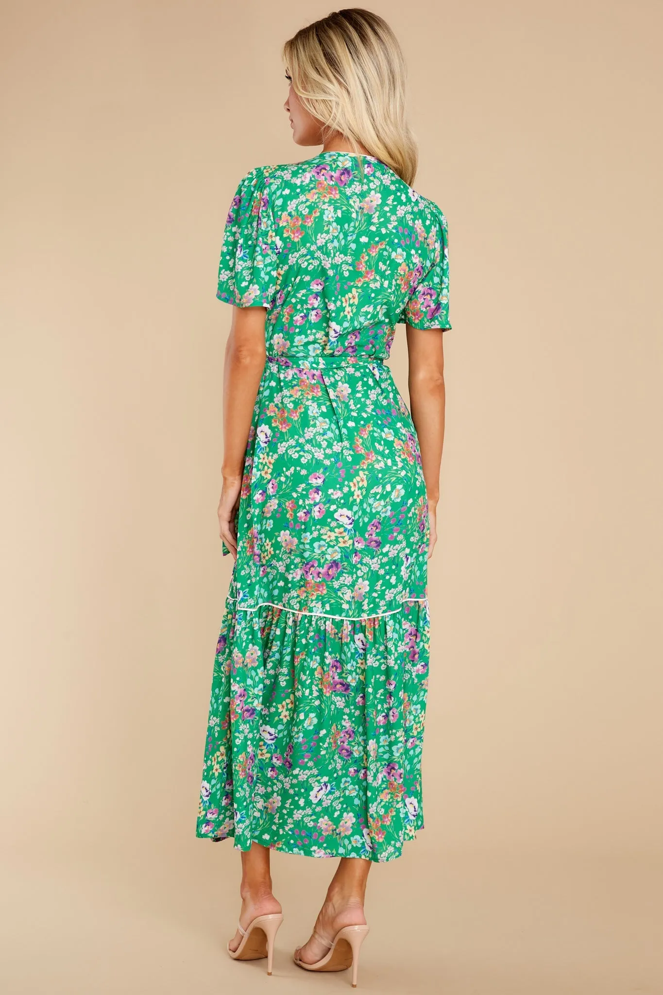 Wren Green Meadow Floral Wrap Dress